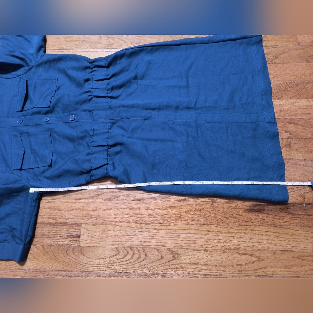 Pick 3/$10 ⭐ The Limited Safari Style Shirt Dress, Dark Teal, Women's XS - Picture 6 of 16